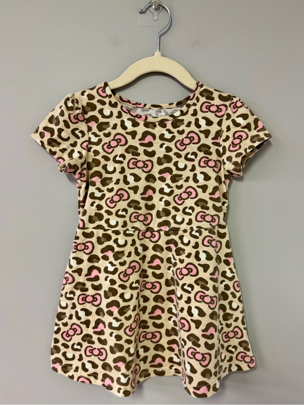 Hello Kitty Pink and Cream Leopard Print Skater Dress